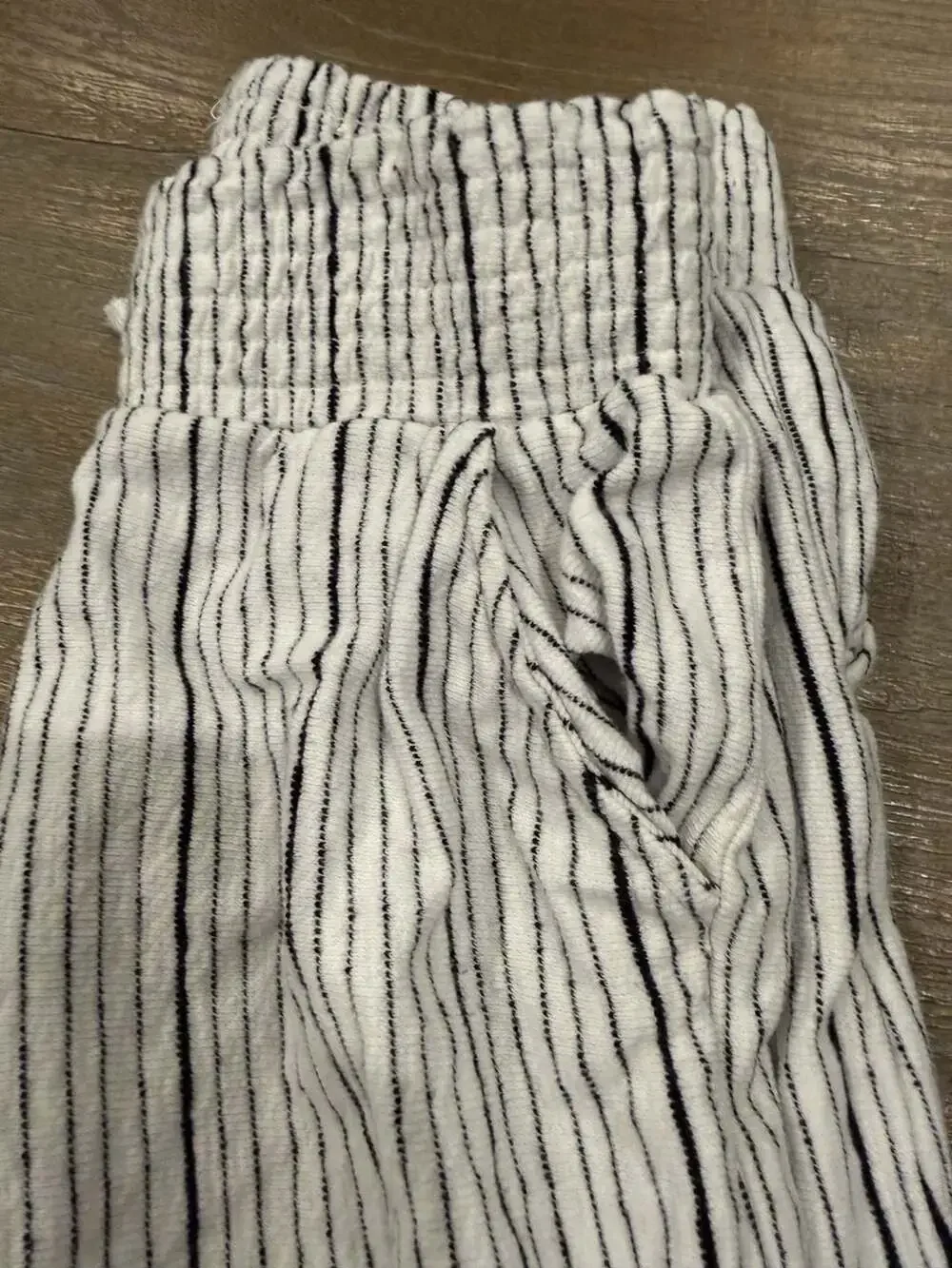 Haute Hippie girls Striped Wide Leg Elastic Waist Cropped Pants sz 7/8
